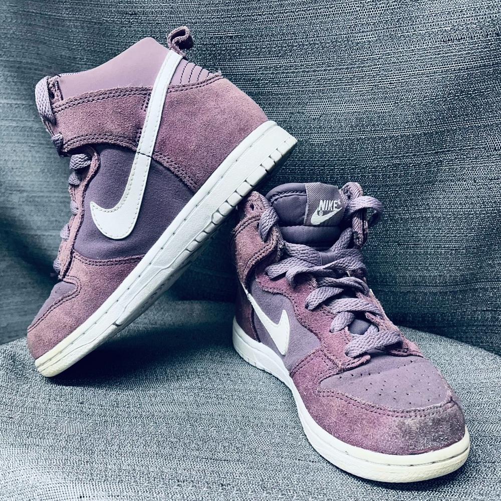 Nike Dunk High Suede Violet Dust/White PS PreSchool Size 12c 905353 500